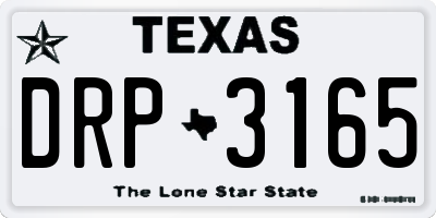 TX license plate DRP3165