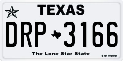 TX license plate DRP3166