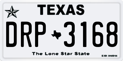 TX license plate DRP3168