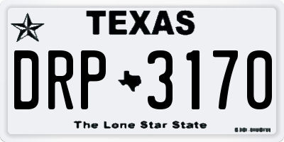 TX license plate DRP3170