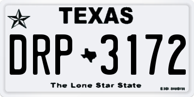TX license plate DRP3172