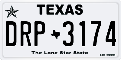 TX license plate DRP3174