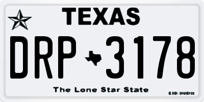 TX license plate DRP3178