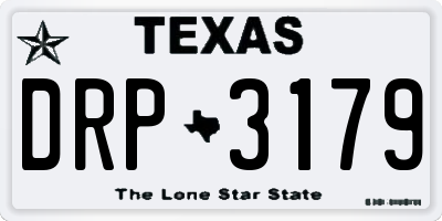 TX license plate DRP3179