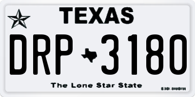 TX license plate DRP3180