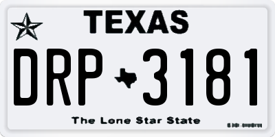 TX license plate DRP3181