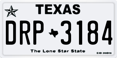 TX license plate DRP3184