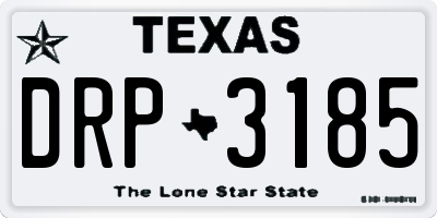 TX license plate DRP3185