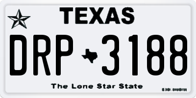 TX license plate DRP3188