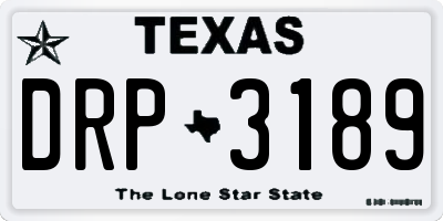 TX license plate DRP3189