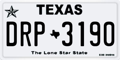 TX license plate DRP3190