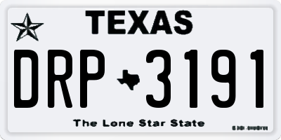TX license plate DRP3191