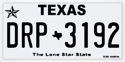 TX license plate DRP3192
