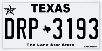 TX license plate DRP3193