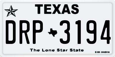 TX license plate DRP3194