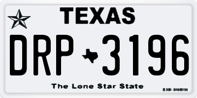 TX license plate DRP3196