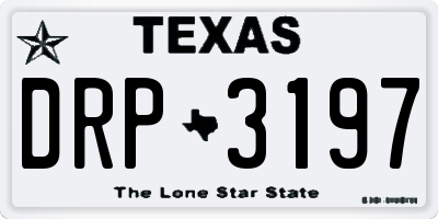 TX license plate DRP3197