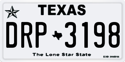 TX license plate DRP3198