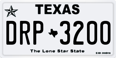 TX license plate DRP3200