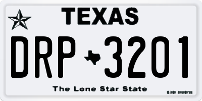 TX license plate DRP3201