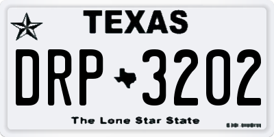TX license plate DRP3202