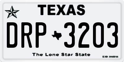 TX license plate DRP3203