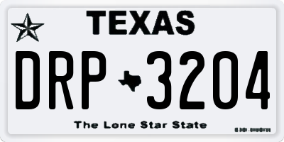 TX license plate DRP3204