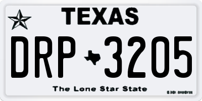TX license plate DRP3205
