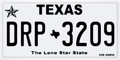 TX license plate DRP3209