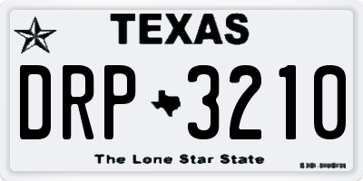 TX license plate DRP3210