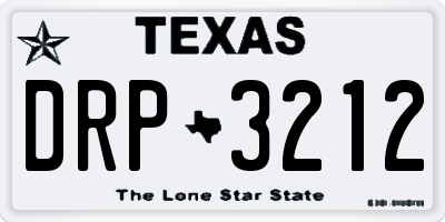 TX license plate DRP3212