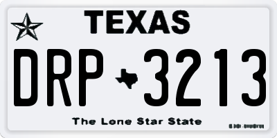 TX license plate DRP3213
