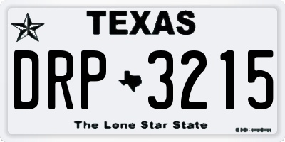TX license plate DRP3215