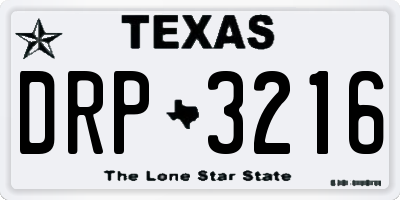 TX license plate DRP3216