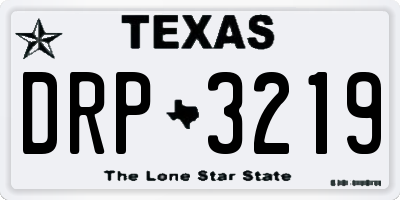 TX license plate DRP3219