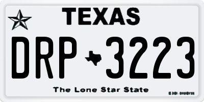 TX license plate DRP3223