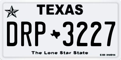 TX license plate DRP3227