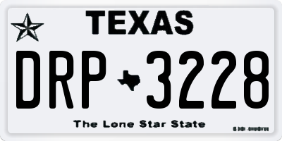 TX license plate DRP3228