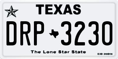 TX license plate DRP3230