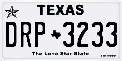 TX license plate DRP3233