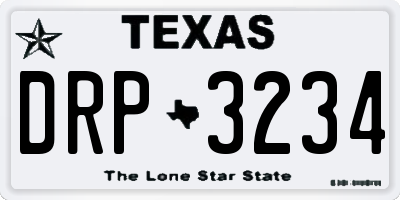 TX license plate DRP3234