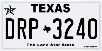 TX license plate DRP3240