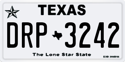 TX license plate DRP3242