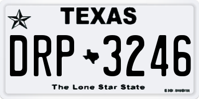 TX license plate DRP3246