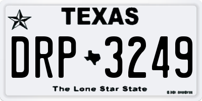 TX license plate DRP3249