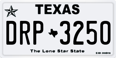 TX license plate DRP3250