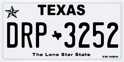 TX license plate DRP3252