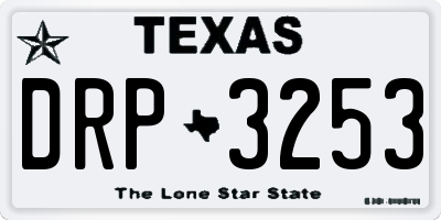 TX license plate DRP3253