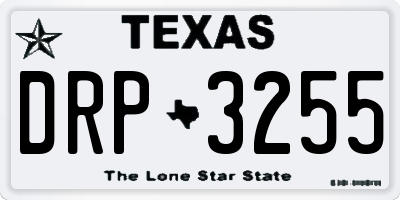 TX license plate DRP3255