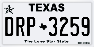 TX license plate DRP3259